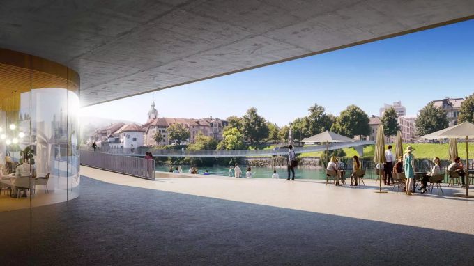 Auch ein Platz zum Verweilen ist vorgesehen. Olten Bahnhof Sanierung