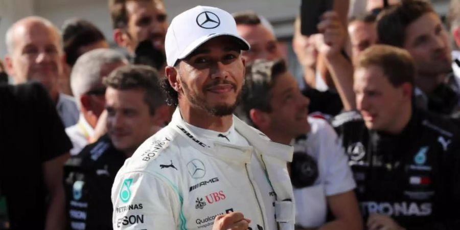 Sieht sich noch nicht auf einer Stufe mit Michael Schumacher: Lewis Hamilton. Foto: Photo4/Lapresse/Lapresse via ZUMA Press/dpa