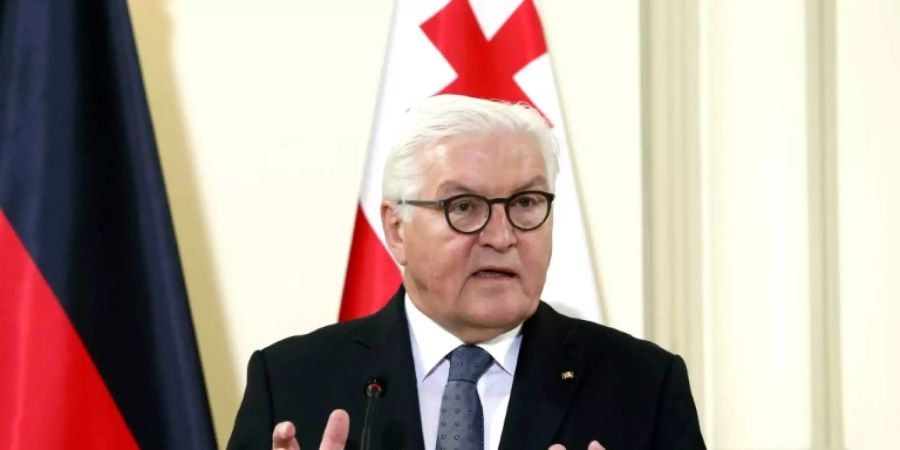 Steinmeier bei einem Besuch in Tiflis Anfang Oktober