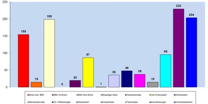 Diagramm Einsatzstatistik 2019 Einsatzstatistik