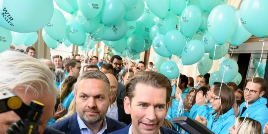 Sebastian Kurz am Freitag beim Wahlkampfabschluss in Wien