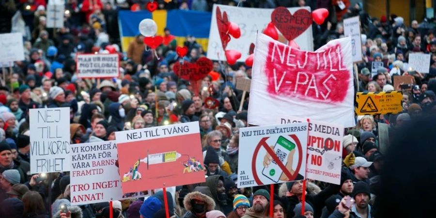 Demonstranten in Stockholm