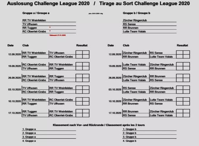 Auslosung Challenge League 2020. Challenge League