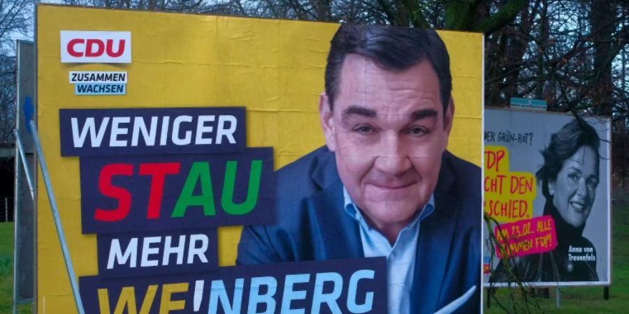 Plakat mit CDU-Spitzenkandidat Marcus Weinberg