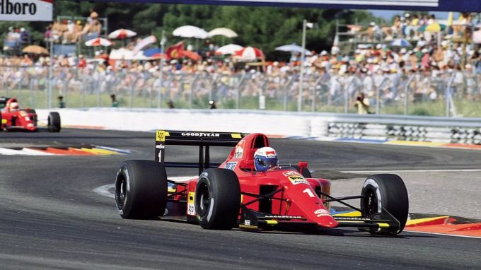 Alain Prost im Einsatz für Ferrari im Jahr 1990. Alain Prost Ferrari 1990