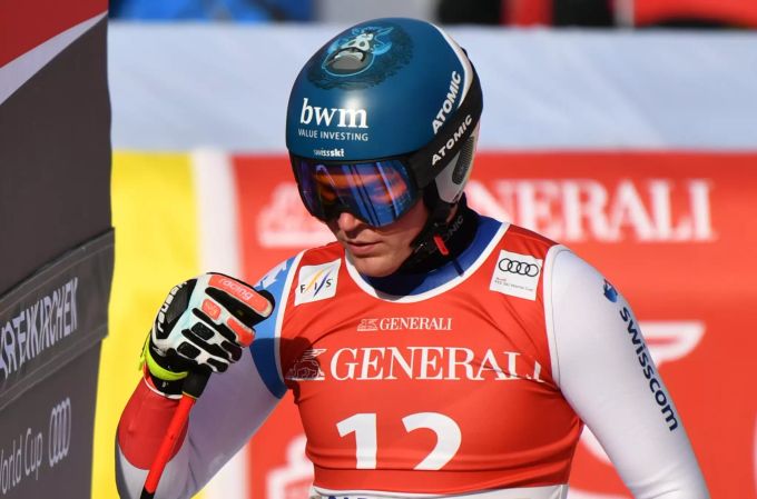 Niels Hintermann ist im Ziel nicht ganz zufrieden mit seiner Comeback-Fahrt. Niels Hintermann