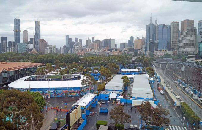 Ein Blick auf den Melbourne Park vor den diesjährigen Australien Open. Vor Australian Open