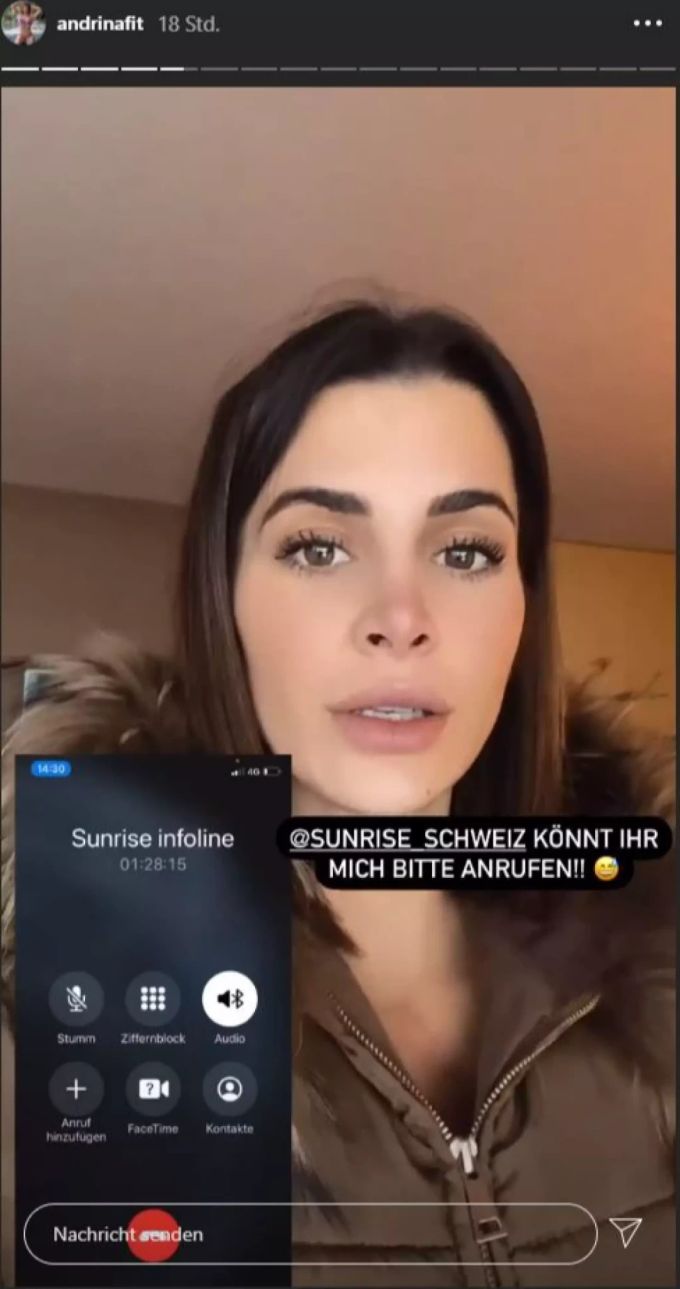 Andrina hängt in der Sunrise-Warteschlaufe fest. andrina