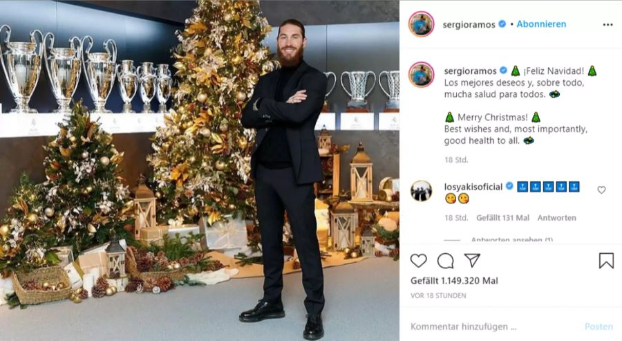 Sergio Ramos feiert an Weihnachten auch seine Erfolge mit Real Madrid.