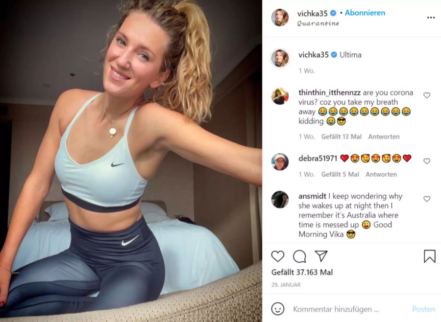 Viktoria Azarenka musste sich im Hotel auf die Australian Open vorbereiten.