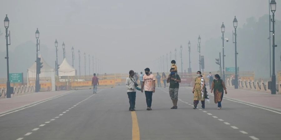 Neu Delhi war am Donnerstagmorgen in eine Smogwolke gehüllt