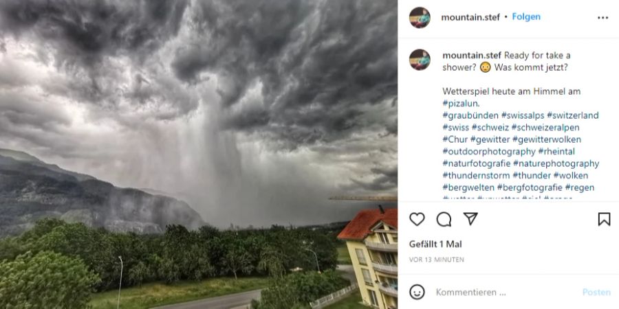 Auch am Pizalun SG/GR ziehen dunkle Wolken auf.