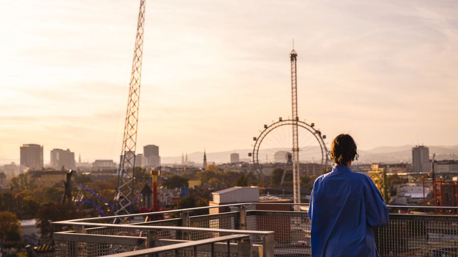 Prater Wien Riesenrad Skyline Stadt