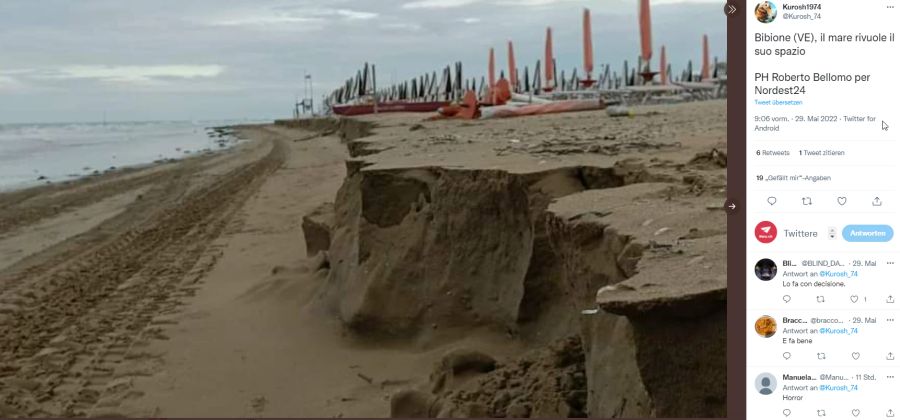 Nach dem Sturm am Samstag wurden jedoch tausende Kubikmeter Sand weggespült.