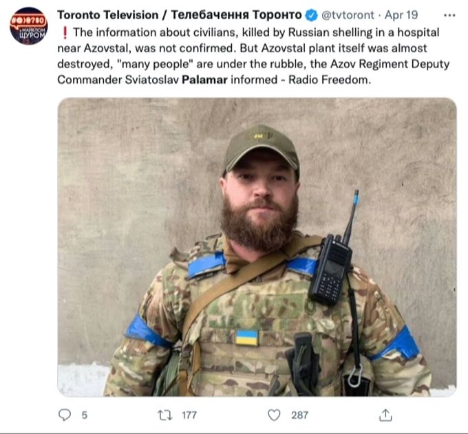 Vize-Kommandant des Asow-Regiments Swjatoslaw Palamar harrt mit dem Rest seiner Truppen im Asow-Stahlwerk im Ukraine-Krieg eingenommenen Mariupol aus. ukraine krieg