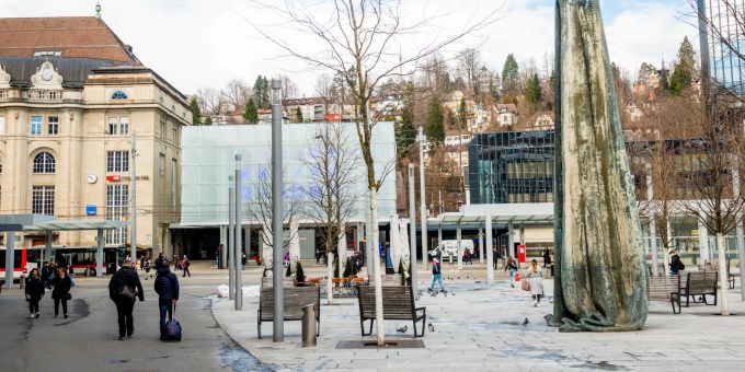 Der Kornhausplatz in St. Gallen – die Stadt wird gegen die Ratten nun aktiv. (Archivbild) Kornhausplatz St. Gallen.