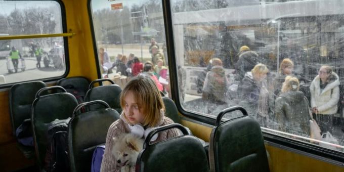 Ankunft von Flüchtlingen in Saporischschja Anfang April. ukraine krieg
