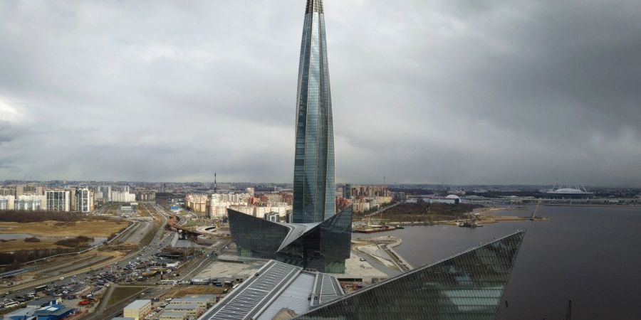 Blick auf den Geschäftsturm Lakhta Centre, den Hauptsitz des russischen Gasmonopols Gazprom.