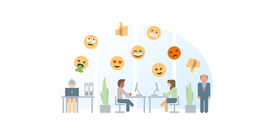 Kleine Symbole mit grosser Wirkung: Beschäftigte sollten Emojis im Job nicht bedenkenlos einsetzen, wenn sie bestimmte Ziele verfolgen.