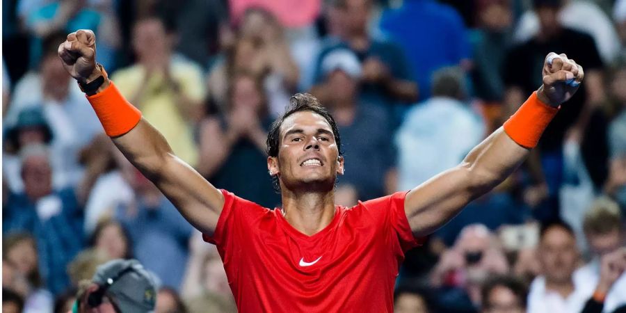 Der Spanier Rafael Nadal freut sich nach seinem hart umkämpften Sieg über Marin Cilic in Toronto.