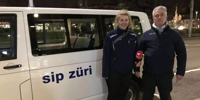 Noëmi Allemann und Lulzim Kadriu vom sip züri im Jahre 2018. sip
