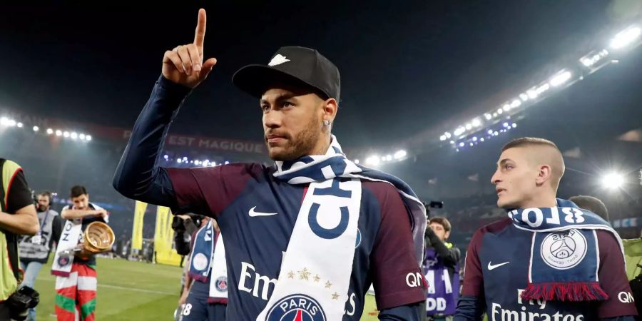 Neymar bei der Meisterfeier des PSG.