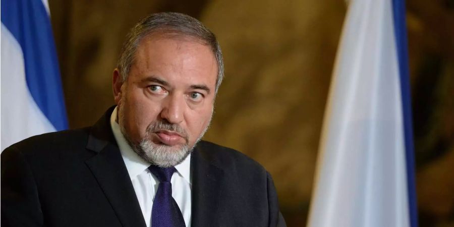 Avigdor Lieberman, Verteidigungsminister von Israel, bei einer Pressekonferenz