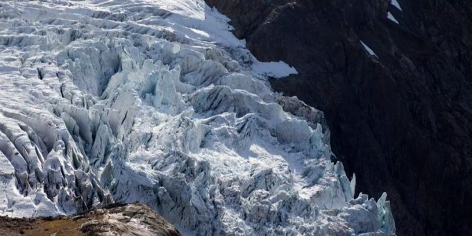 Der Triftgletscher über Innertkirchen, Kanton Bern. Triftgletscher