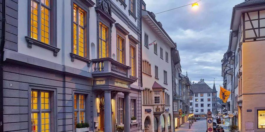 Das Hotel Rüden befindet sich in der Oberstadt, unmittelbar angrenzend an die Fussgängerzone. , Bild: zvg/ Sorell Hotels