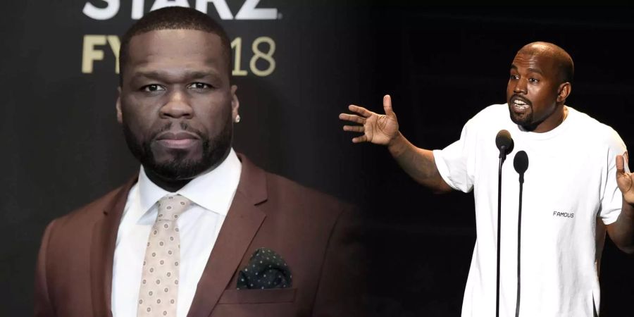 50 Cent (l.) teilt gegen Kanye West aus.