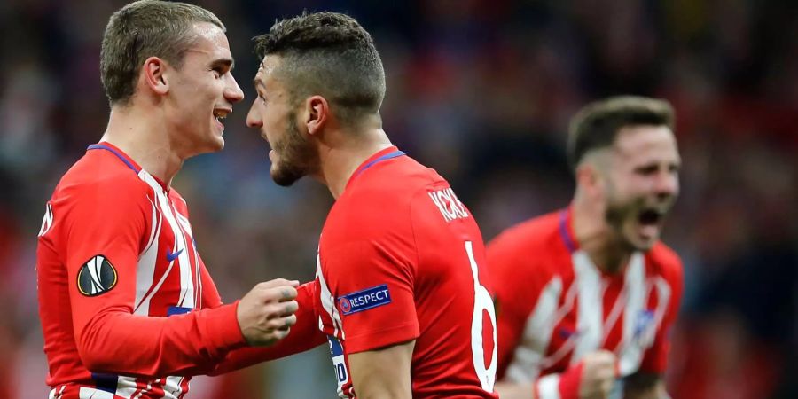 Jubel im Halbfinal: Kann Atlético mit Griezmann (l.) auch im Final gegen Marseille triumphieren?