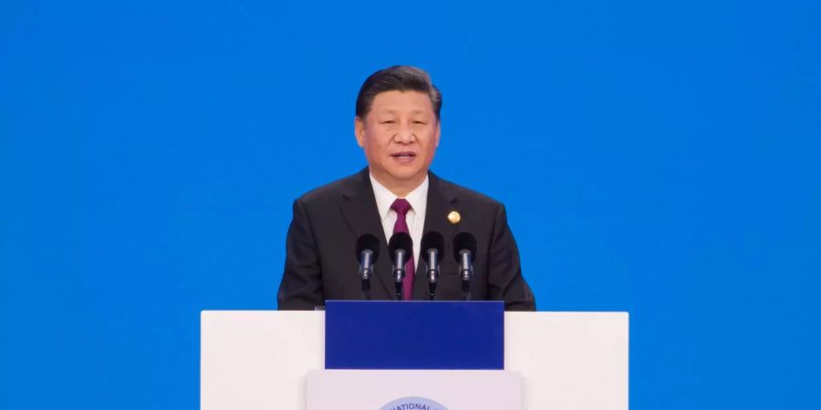 Chinas Präsident Xi Jinping bei der Eröffnung der Importmesse CIIE in Shanghai.