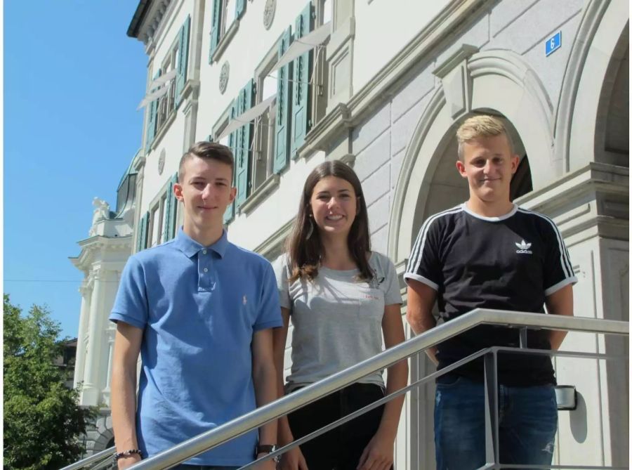Die neuen Lernenden Uros Miljkovic, Silja Zurbriggen und Janick Huber (v.l.n.r.) - zvg Gemeinde Herisau