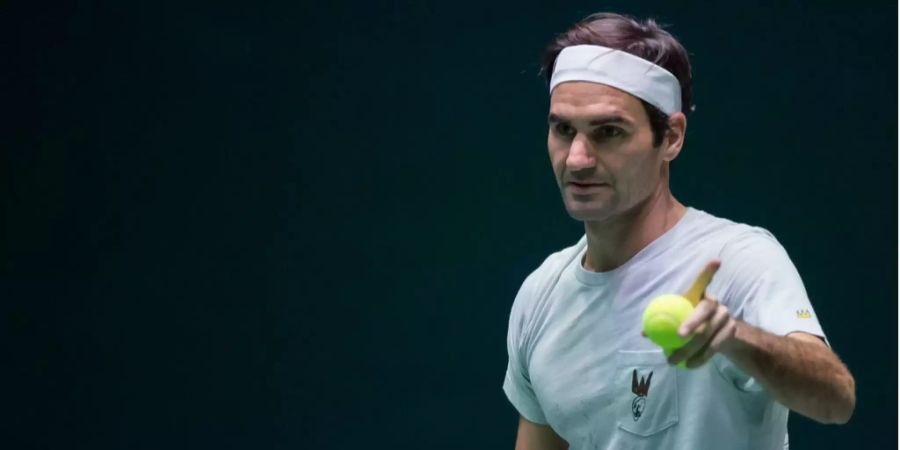 Roger Federer bei einem Training für das ATP-Turnier in Paris.