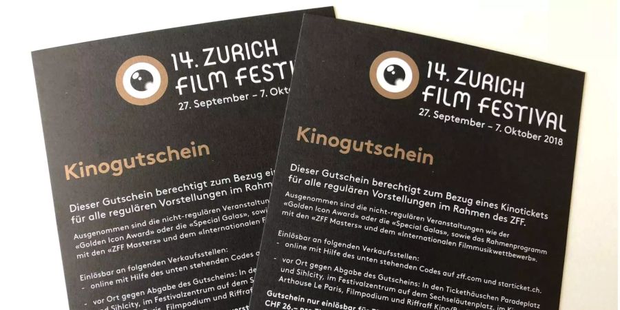 Kinogutscheine Zürich Film Festival