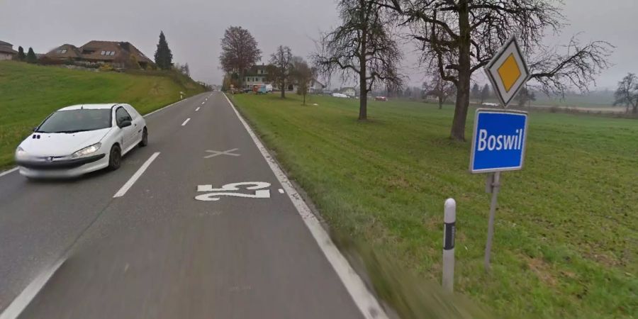 Eine Strasse führt nach Boswil AG.