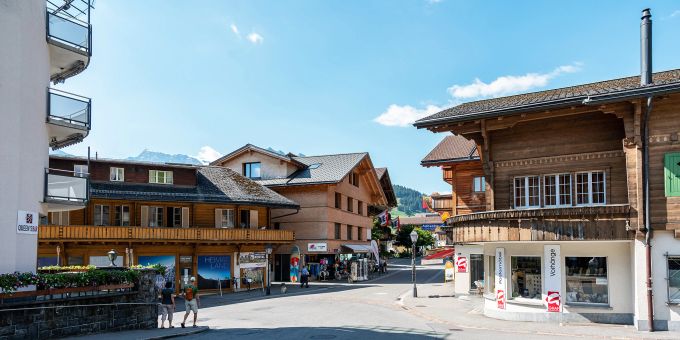 Das Dorfzentrum von Adelboden. Das Dorfzentrum von Adelboden.
