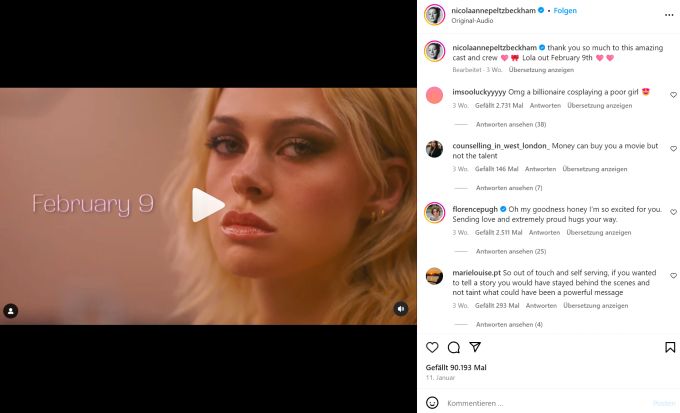 Nicola Peltz mir ihrem Regiedebüt «Lola». Nicola Peltz Victoria Beckham
