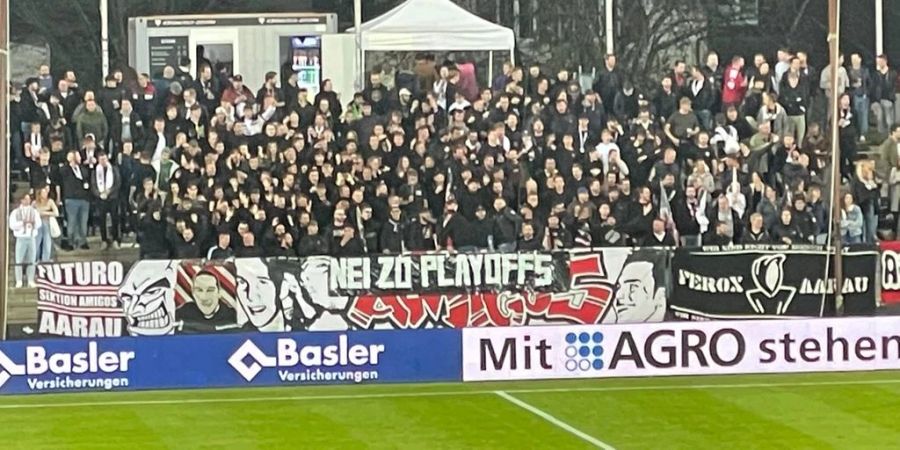 Am Freitag protestierten die Fans von Aufstiegskandidat Aarau gegen die Playoffs.