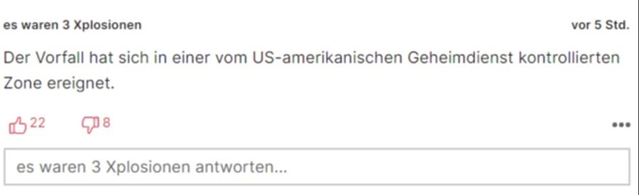 Ein anderer Nutzer nimmt die USA als Verdächtigen ins Visier.