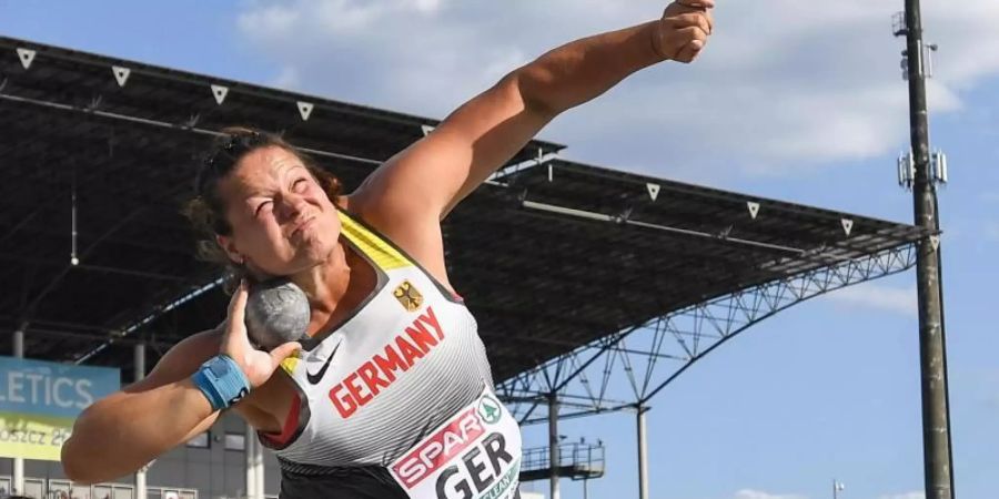 Christina Schwanitz gewann Gold im Kugelstossen. Foto: Pawel Skraba/PAP