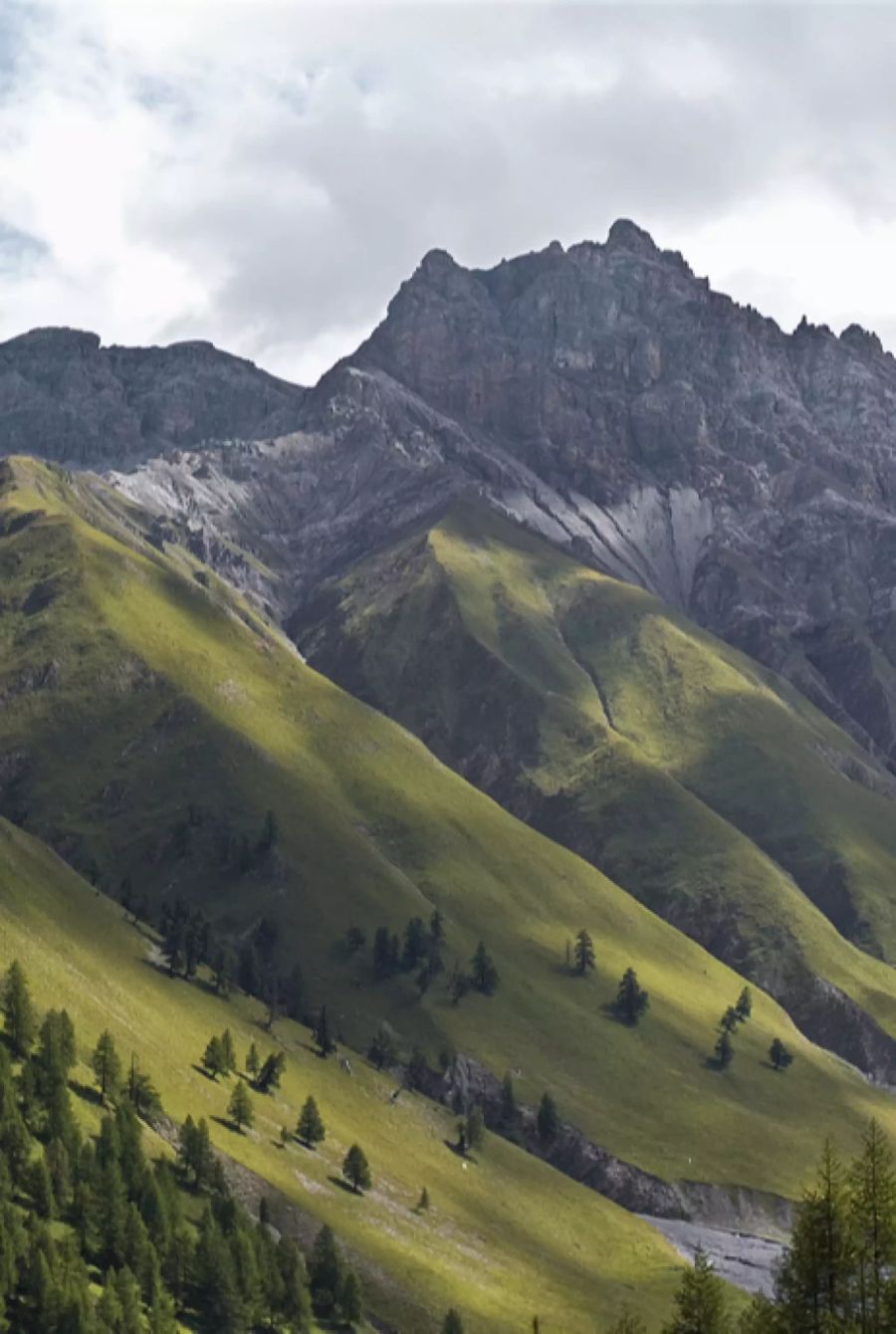 Die imposanten Gesteinsformationen lassen den Eindruck enstehen, als seien die Alpen hier gerade erst entstanden.