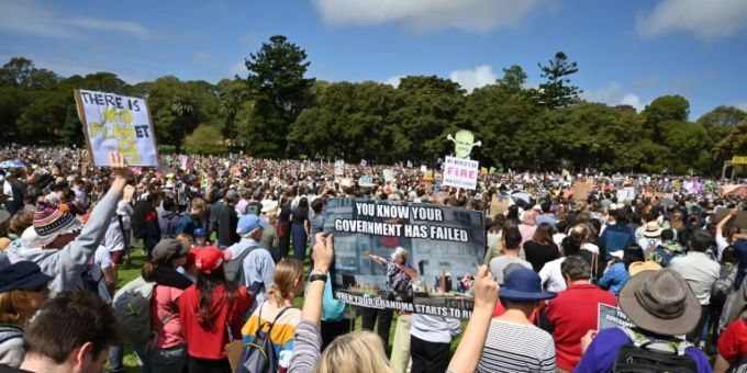 Klimastreik in Sydney ist in vollem Gang. Klimastreik Sydney Australien