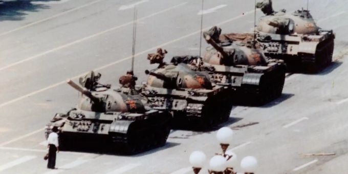 Dieses Bild der Proteste am Tiananmen-Platz ging um die Welt. Tiananmen-Platz
