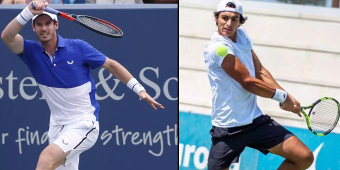 Links: Andy Murray im Einsatz in Cincinnati. Rechts: Imran Sibille bei einem Amateur-Turnier. Andy Murray