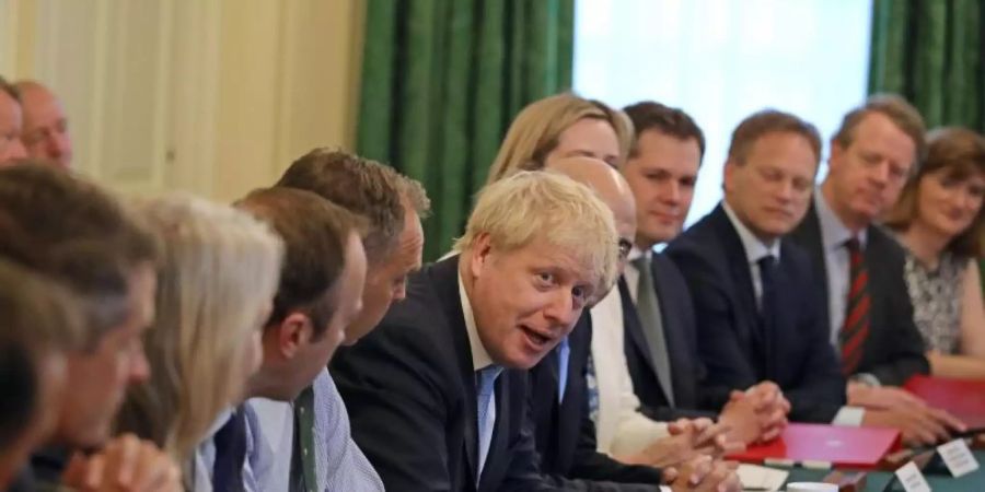 Der neue Premier Boris Johnson bei seiner ersten Kabinettssitzung. Foto: Aaron Chown