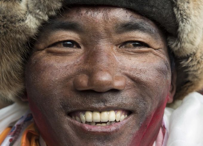 Kami Rita Sherpa nach seiner Ankunft vom Everest-Basislager am Flughafen Kathmandu in Kathmandu, Nepal, am 20. Mai 2018. Kami Rita Sherpa