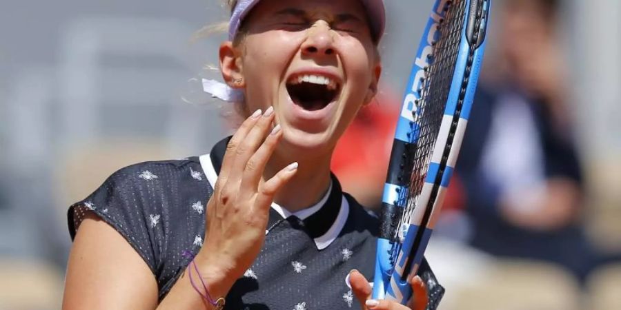 US-Teenagerin Amanda Anisimova hat bei den Franch Open Titelverteidigerin Simona Halep besiegt. Foto: Michel Euler/AP