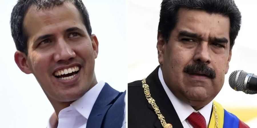 Oppositionsführer Guaidó (l.) und Präsident Maduro