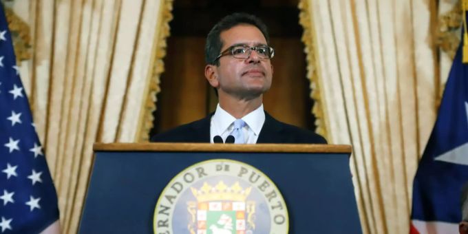 Pedro Pierluisi bei einer Rede nach seiner Vereidigung als Gouverneur. Pedro Pierluisi